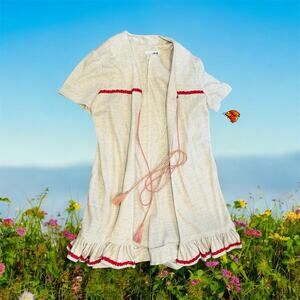 Vintage Jr Petites Romper With Open Cardigan Tassels Fairy Festival Cottage Core